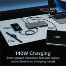 Plugable UD-7400PD USB C Docking Station 5 Monitors, 140W DisplayLink Dock
