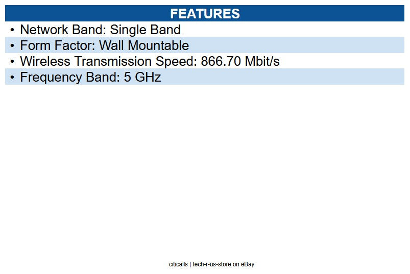 Ubiquiti Networks UDB-US Single Band Wi-Fi 5 IEEE 802.11a/n/ac 866.70 Mbit/s