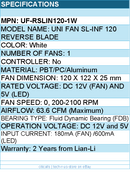 Lian-Li UF-RSLIN120-1W Case Fan - SL120 Reverse Blade 120mm White
