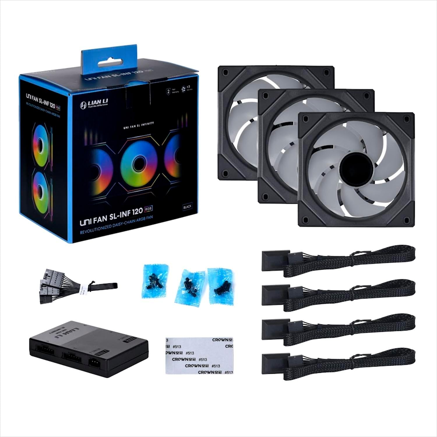 Lian-Li UF-SLIN120-3B 120mm UNI FAN SL-INFINITY Case Fan w Controller (Black)