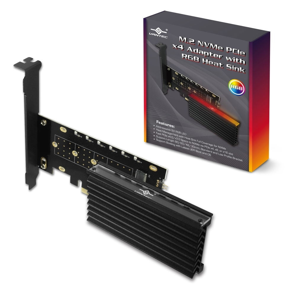 Vantec UGT-M2PC12-RGB - Interface adapter - M.2 - M.2 NVMe Card - low profile