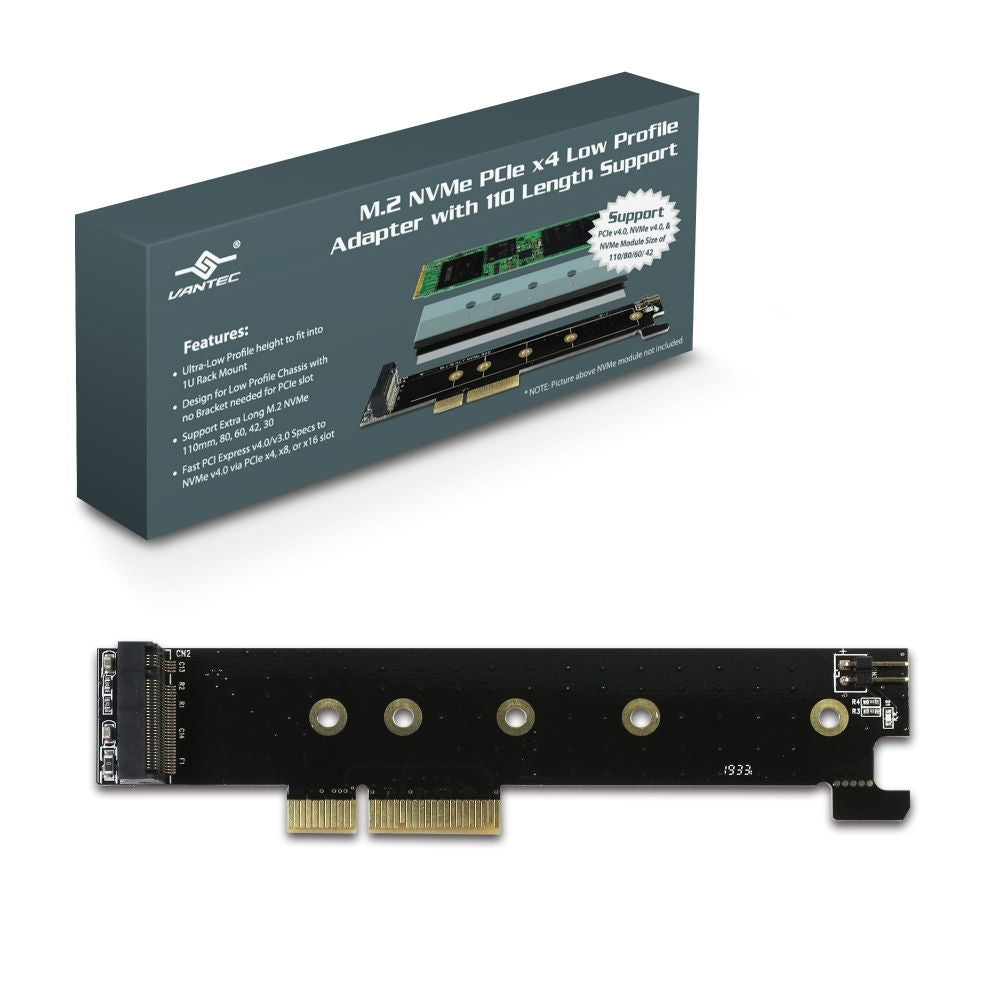 Vantec UGT-M2PC130 Interface adapter - M.2 NVMe Card - low profile - PCIe 4.0 x4