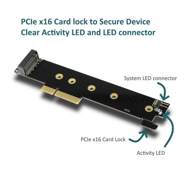 Vantec UGT-M2PC130 Interface adapter - M.2 NVMe Card - low profile - PCIe 4.0 x4