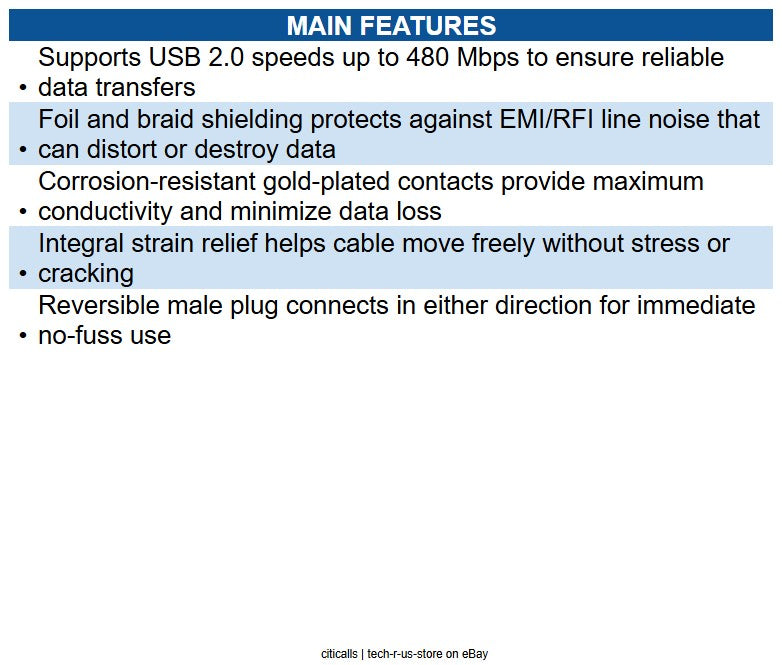 Eaton UR024-010 Universal Reversible USB 2.0 Extension Cable Black, 10 ft.