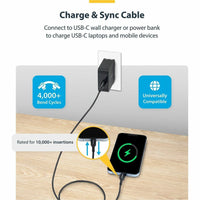 StarTech USB2CC6FBKE 6ft (1.8m) USB-C Charging Cable, USB 2.0 Type-C