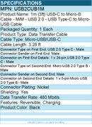 StarTech USB2CUB1M USB C to Micro USB Cable - 3 ft / 1m - USB 2.0 Cable