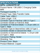 StarTech USB2EPR13F 13ft USB-C Charging Cable, USB-IF Certified - Black