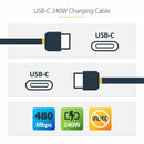 StarTech USB2EPR13F 13ft USB-C Charging Cable, USB-IF Certified - Black