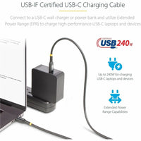 StarTech USB2EPR13F 13ft USB-C Charging Cable, USB-IF Certified - Black