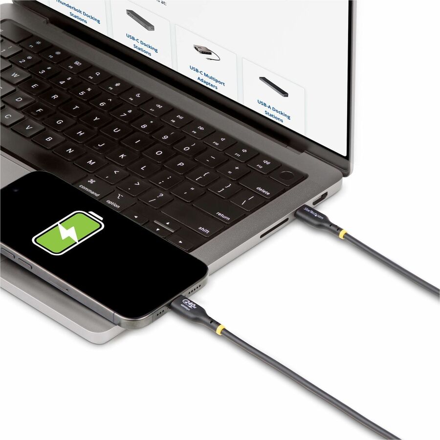 StarTech USB2EPR13F 13ft USB-C Charging Cable, USB-IF Certified - Black