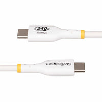 StarTech USB2EPR13FW 13ft White USB-C Charging Cable, USB-IF Certified