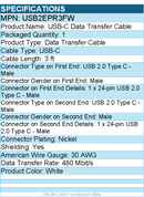 StarTech USB2EPR3FW 3ft White USB-C Charging Cable, USB-IF Certified USB C Cable