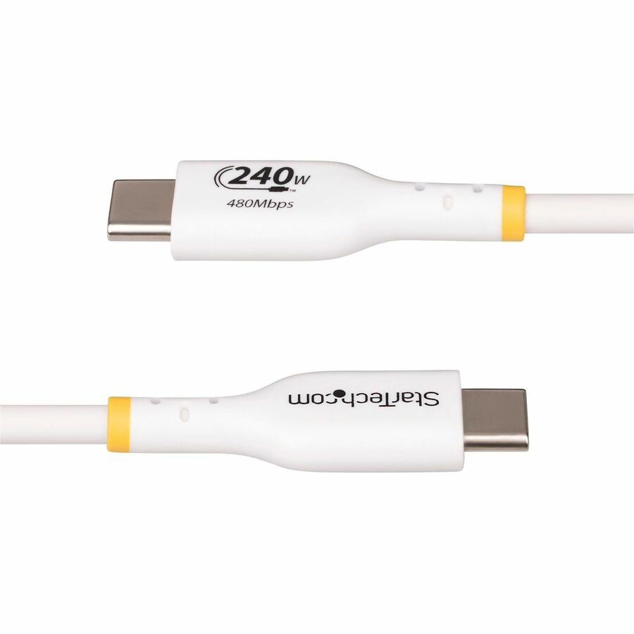 StarTech USB2EPR3FW 3ft White USB-C Charging Cable, USB-IF Certified USB C Cable