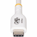 StarTech USB2EPR3FW 3ft White USB-C Charging Cable, USB-IF Certified USB C Cable