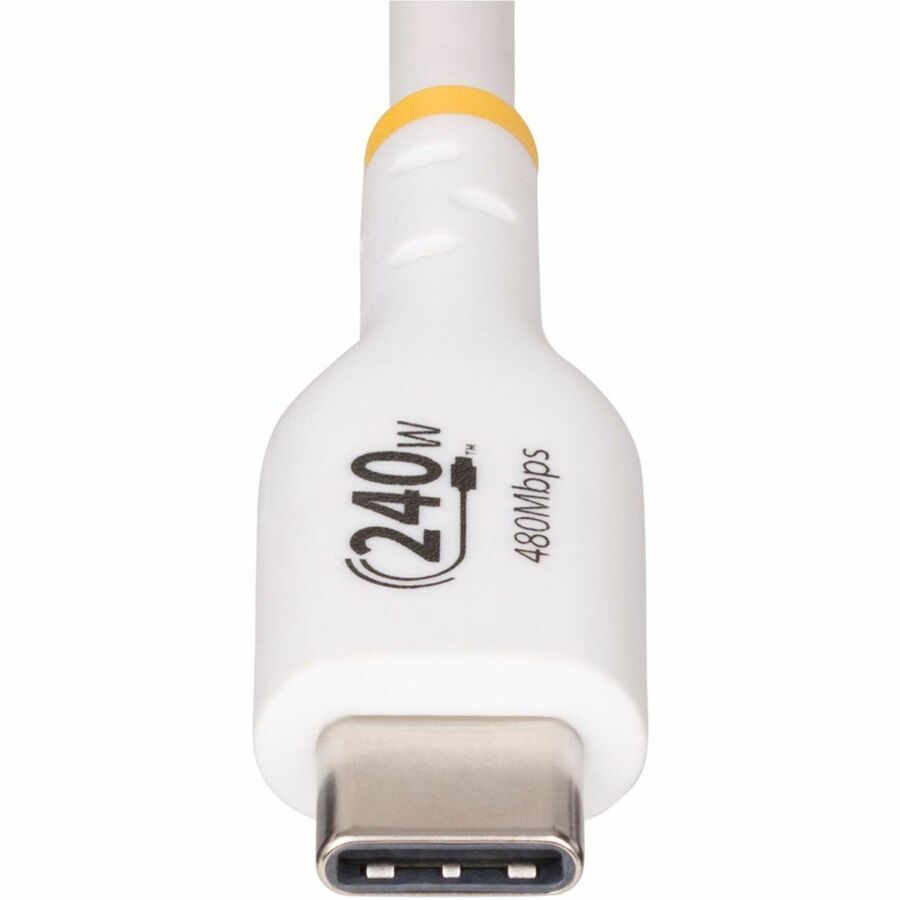 StarTech USB2EPR6FW 6ft White USB-C Charging Cable, USB-IF Certified USB C Cable