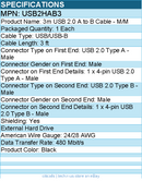 StarTech USB2HAB3 High Speed Certified USB 2.0 - USB cable - 4pin USB Type A (M)