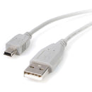 StarTech USB2HABM6 6 ft Mini USB Cable - Charging - Gray