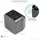 StarTech USB2PACBK Travel USB Wall Charger - 2 Port - Universal Travel Adapter
