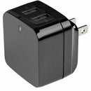 StarTech USB2PACUBK 2 Port USB Wall Charger, 17W  (2.4A & 1A port) - Black