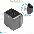 StarTech USB2PACUBK 2 Port USB Wall Charger, 17W  (2.4A & 1A port) - Black