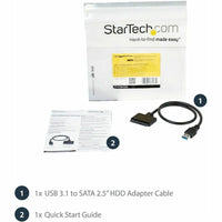 StarTech USB312SAT3CB USB 3.1 (10Gbps) Adapter Cable for 2.5"SATA SSD/HDD Drives