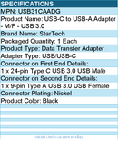 StarTech USB2HABM3 USB-C to USB Adapter - USB-C to USB-A - Black