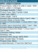 StarTech USB31CC50CM 0.5m USB C to USB C Cable - M/M - USB 3.1 Cable (10Gbps)