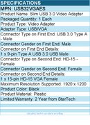 StarTech USB32VGAES USB 3.0 to VGA Adapter, USB to VGA Monitor Converter