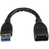 StarTech USB3EXT6INBK 6in USB 3.0 (5Gbps) Extension Adapter Cable A to A - M/F