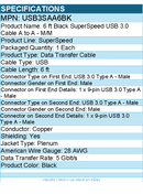 StarTech USB3SAA6BK 6 ft Black SuperSpeed USB 3.0 (5Gbps) Cable A to A - M/M