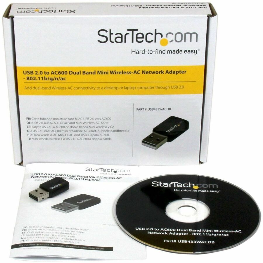StarTech USB433WACDB AC600 Mini Dual Band Wireless-AC Network Adapter - USB 2.0
