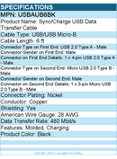 StarTech USBAUB6BK 6 ft Mobile Charge Sync USB to Slim Micro USB Cable