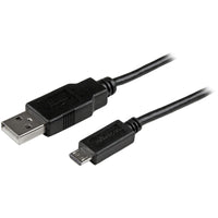 StarTech USBAUB6BK 6 ft Mobile Charge Sync USB to Slim Micro USB Cable