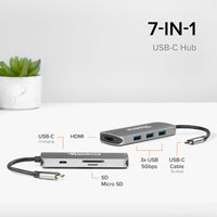 Plugable USBC-7IN1 USBC Hub 7in1 - USB 3.0 Type C - Docking Station
