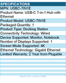 Plugable USBC-7IN1E 7-in-1 USB C Hub Multiport Adapter with Ethernet