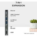 Plugable USBC-7IN1E 7-in-1 USB C Hub Multiport Adapter with Ethernet