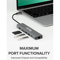 Plugable USBC-7IN1E 7-in-1 USB C Hub Multiport Adapter with Ethernet