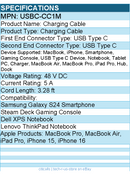 Plugable USBC-CC1M USB C to USB C Cable, Data Blocker Charge Only Cable
