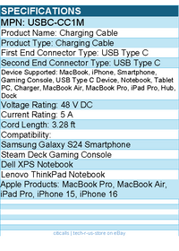 Plugable USBC-CC1M USB C to USB C Cable, Data Blocker Charge Only Cable