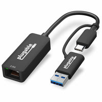 Plugable USBC-E2500 2.5G USB-C and USB to Ethernet Adapter