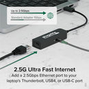 Plugable USBC-E2500PD USB C to Ethernet Adapter 2.5Gb w 100W USB-C PD Charging