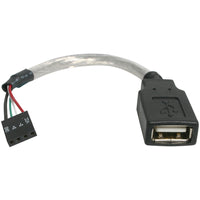 StarTech USBMBADAPT 6" USB A Female to USB Motherboard 4-Pin Header Adapter