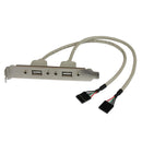 StarTech USBPLATE 2 Port USB A Female Slot Plate Adapter Retail