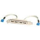 StarTech USBPLATE4 4 Port USB A Female Slot Plate Adapter Retail