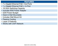 Ubiquiti Networks USW-ULTRA-60W Ethernet Switch 8 Ports - Manageable - Gigabit