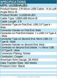 StarTech UUSBHAUB3 Micro USB Cable - Molded, Strain Relief - Black