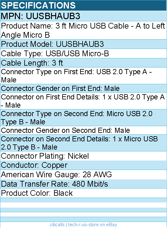 StarTech UUSBHAUB3 Micro USB Cable - Molded, Strain Relief - Black