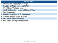 Ubiquiti Networks UVC-AI-PRO-WHITE UniFi Protect 8MP Indoor/Outdoor 4K Network