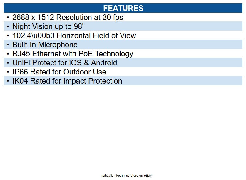 Ubiquiti Networks UVC-G5-TURRET-ULTRA UniFi G5 4 Megapixel Outdoor 2K Camera