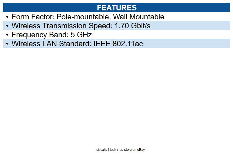 Ubiquiti Networks UWB-XG UniFi WiFi BaseStationXG IEEE 802.11ac 1.70 Gbit/s